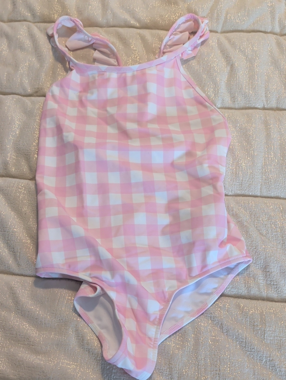Polo by Ralph Lauren Pink and White Gingham One-Piece Swimsuit
